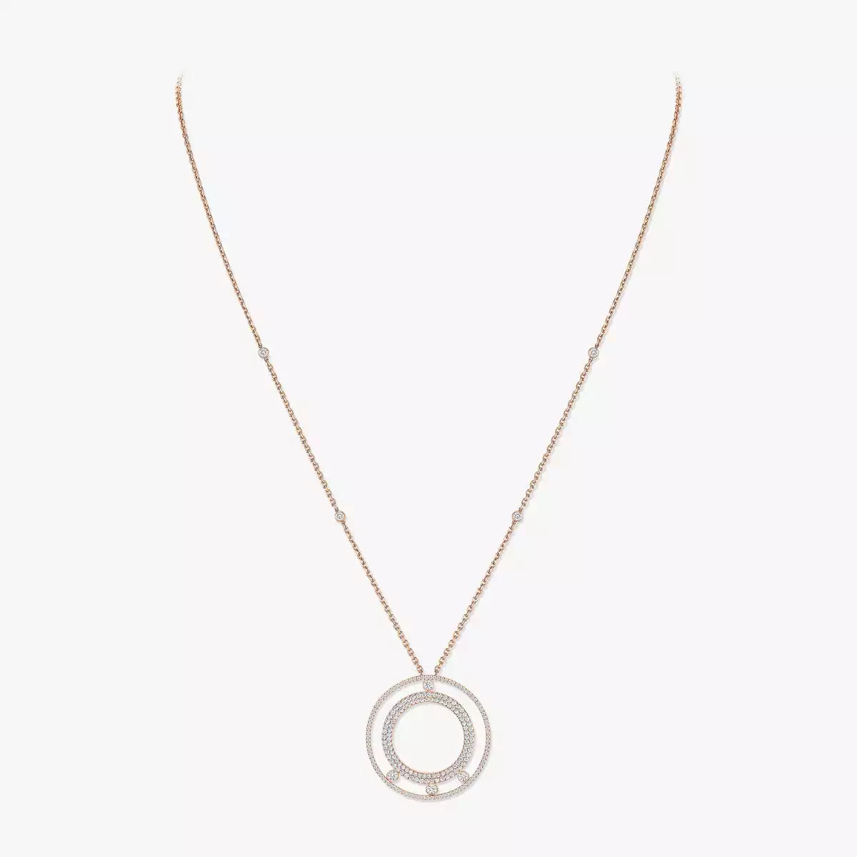 [ECHO]Move Romane Long Pave_-Set Diamond Necklace