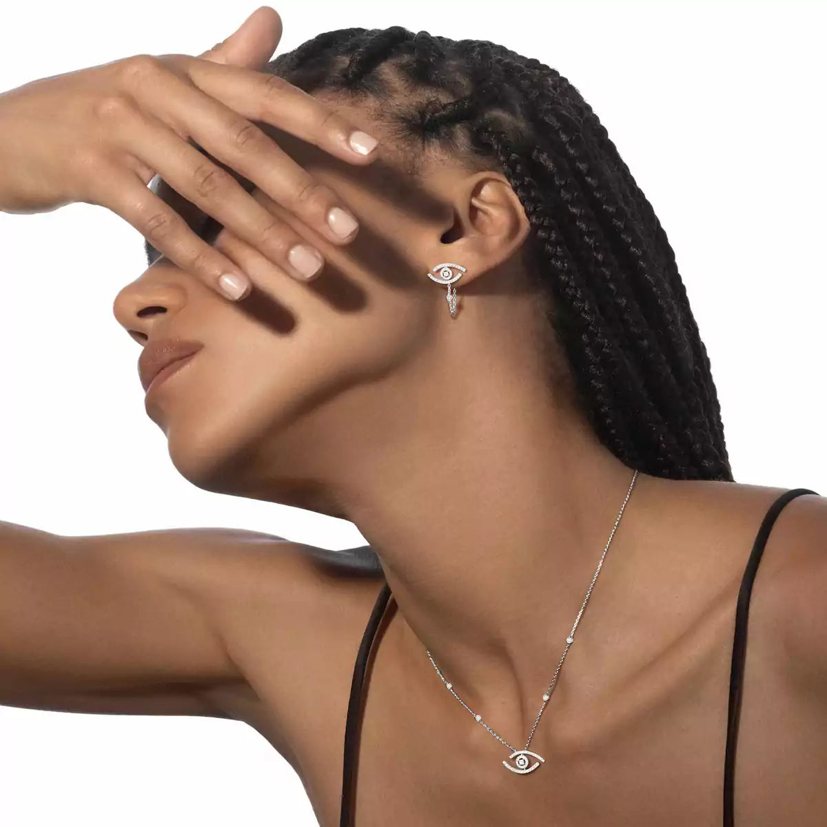 [ECHO]Pave_ Diamond Necklace Lucky Eye