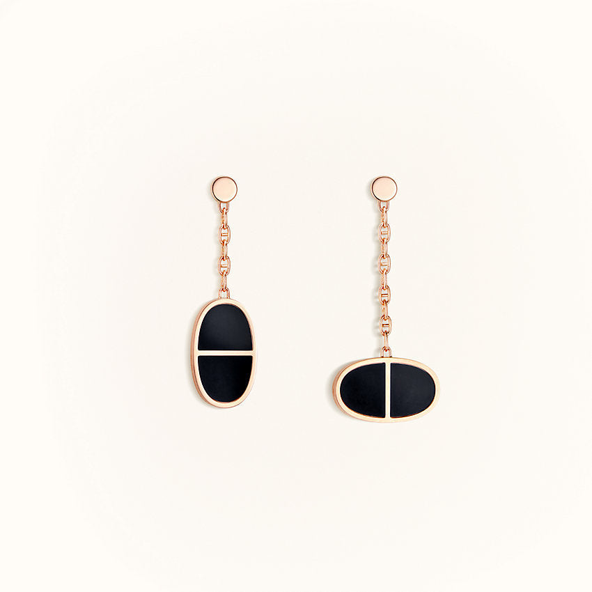 [Echo ]CHAINE VERSO BLACK CERAMIC EARRINGS