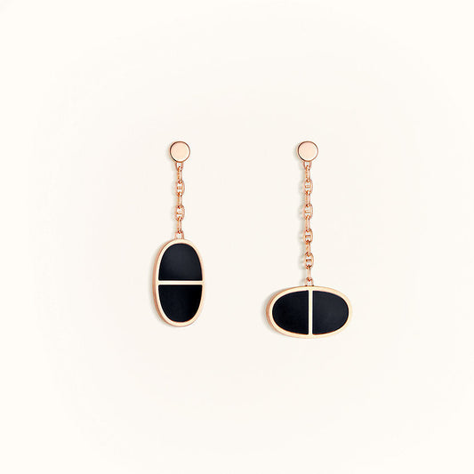 [Echo ]CHAINE VERSO BLACK CERAMIC EARRINGS