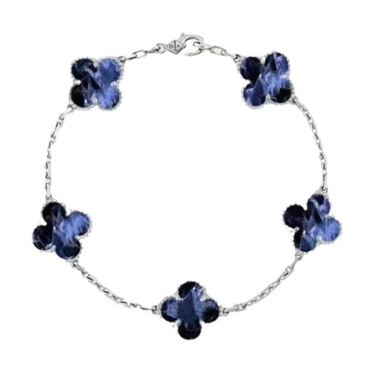[Echo]CLOVER 5 MOTIF PIETERSITE SILVER BRACELET