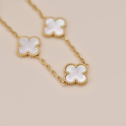 [Echo]CLOVER  5 MOTIF WHITE MOP BRACELET