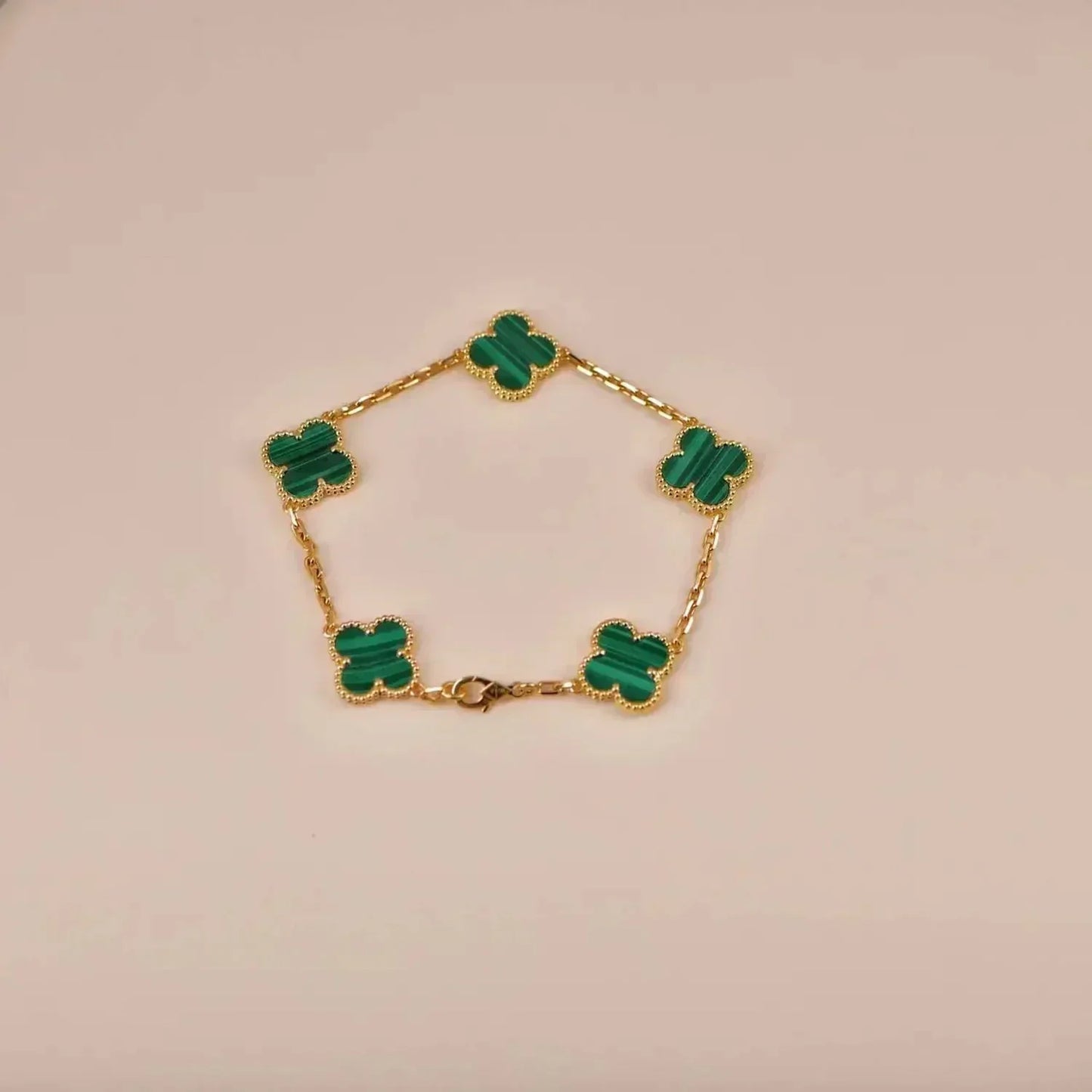 [Echo]CLOVER 5 MOTIFS MALACHITE BRACELET