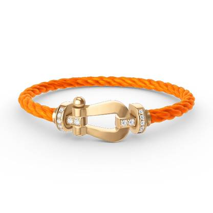 [Echo ]FORCE LARGE HORSESHOE HALF DIAMOND BRACELET GOLD