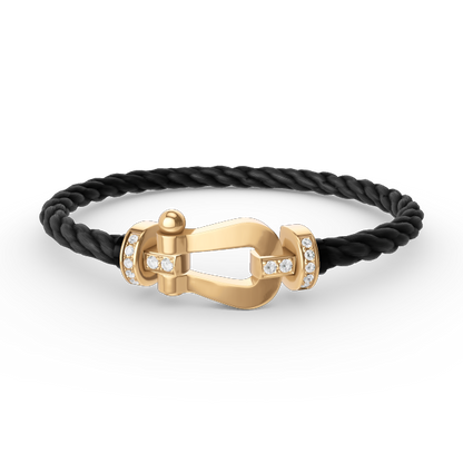 [Echo ]FORCE LARGE HORSESHOE HALF DIAMOND BRACELET GOLD