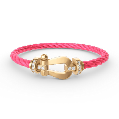 [Echo ]FORCE LARGE HORSESHOE HALF DIAMOND BRACELET GOLD