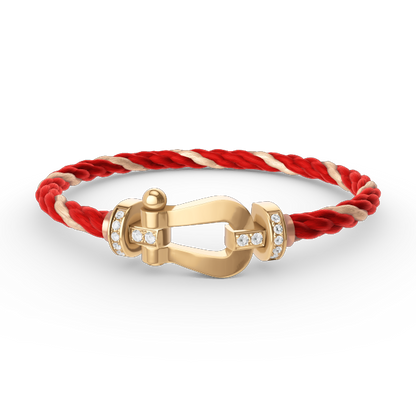[Echo ]FORCE LARGE HORSESHOE HALF DIAMOND BRACELET GOLD