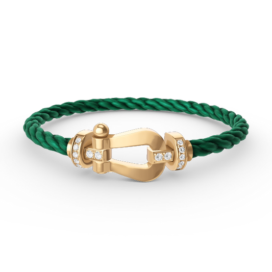 [Echo ]FORCE LARGE HORSESHOE HALF DIAMOND BRACELET GOLD