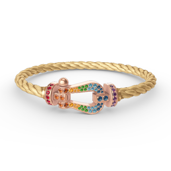 [Echo ]FORCE LARGE HORSESHOE  COLORED DIAMOND BRACELET ROSE GOLD