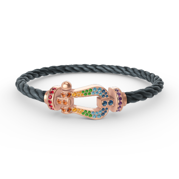 [Echo ]FORCE LARGE HORSESHOE  COLORED DIAMOND BRACELET ROSE GOLD