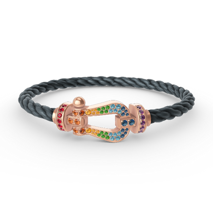[Echo ]FORCE LARGE HORSESHOE  COLORED DIAMOND BRACELET ROSE GOLD