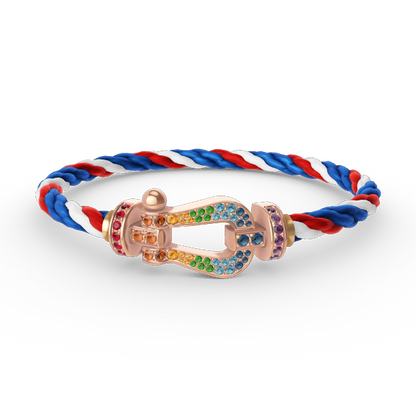 [Echo ]FORCE LARGE HORSESHOE  COLORED DIAMOND BRACELET ROSE GOLD