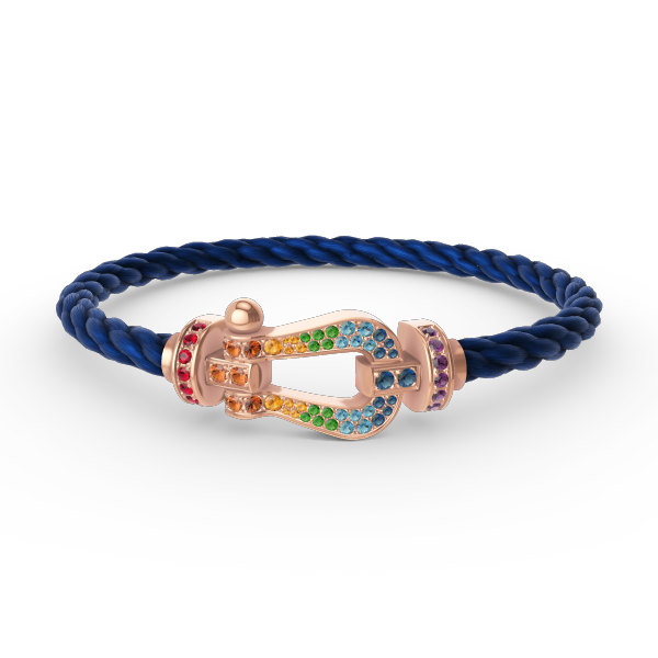 [Echo ]FORCE LARGE HORSESHOE  COLORED DIAMOND BRACELET ROSE GOLD