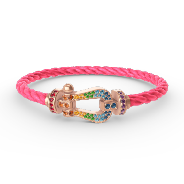 [Echo ]FORCE LARGE HORSESHOE  COLORED DIAMOND BRACELET ROSE GOLD