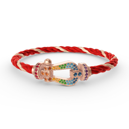 [Echo ]FORCE LARGE HORSESHOE  COLORED DIAMOND BRACELET ROSE GOLD