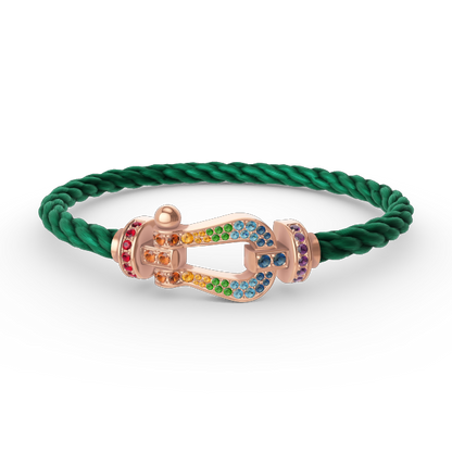 [Echo ]FORCE LARGE HORSESHOE  COLORED DIAMOND BRACELET ROSE GOLD