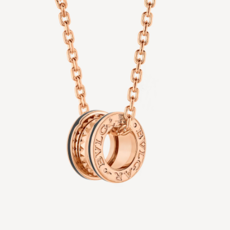 [Echo ]ZERO 1 ROCK PEDANT PINK GOLD BLACK NECKLACE