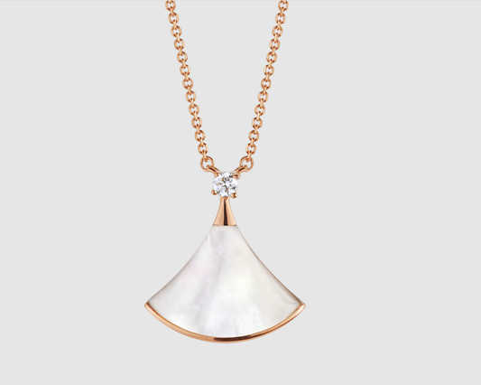 [Echo ]DREAM NECKLACE WHITE MOP PINK GOLD 1 DIAMOND