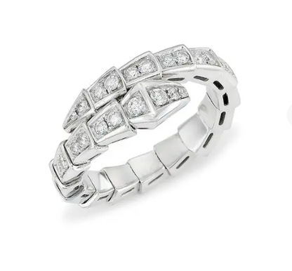 [Echo ]SERPENTI RING SILVER DIAMOND PAVED 4MM