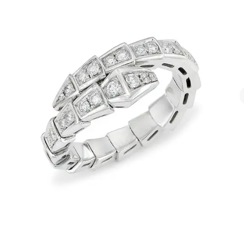 [Echo ]SERPENTI RING SILVER DIAMOND PAVED 4MM