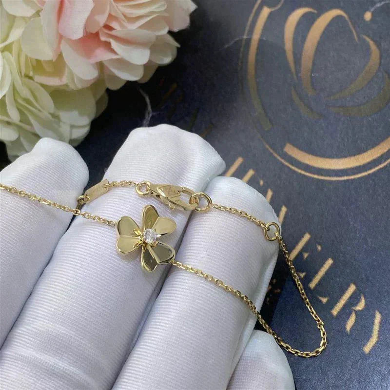 [Echo ]FRIVOLE GOLD FLOWER PINK MALACHITE BRACELET