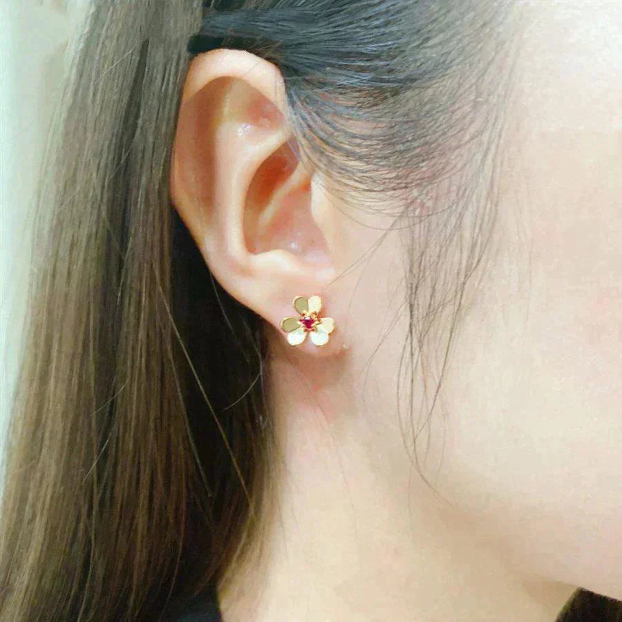 [Echo ]FRIVOLE  FLOWER PINK EARRINGS