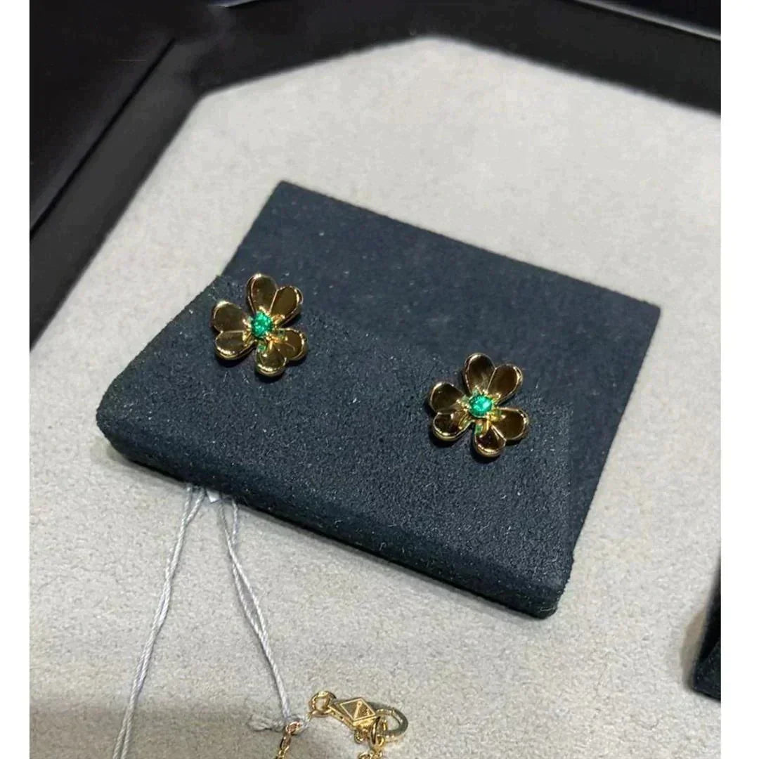 [Echo ]FRIVOLE  FLOWER MALACHITE EARRINGS