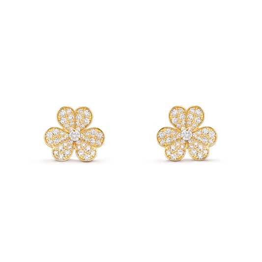 [Echo ]FRIVOLE GOLD FLOWER DIAMOND EARRINGS