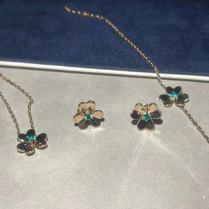[Echo ]FRIVOLE  FLOWER MALACHITE EARRINGS