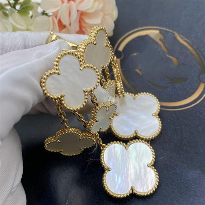 [Echo ]CLOVER EARRINGS WHITE MOP 4 MOTIFS GOLD