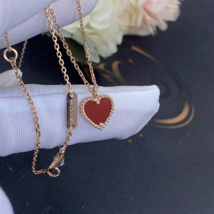 [Echo ]SWEET CLOVER CARNELIAN HEART NECKLACE