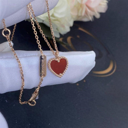 [Echo ]SWEET CLOVER CARNELIAN HEART NECKLACE
