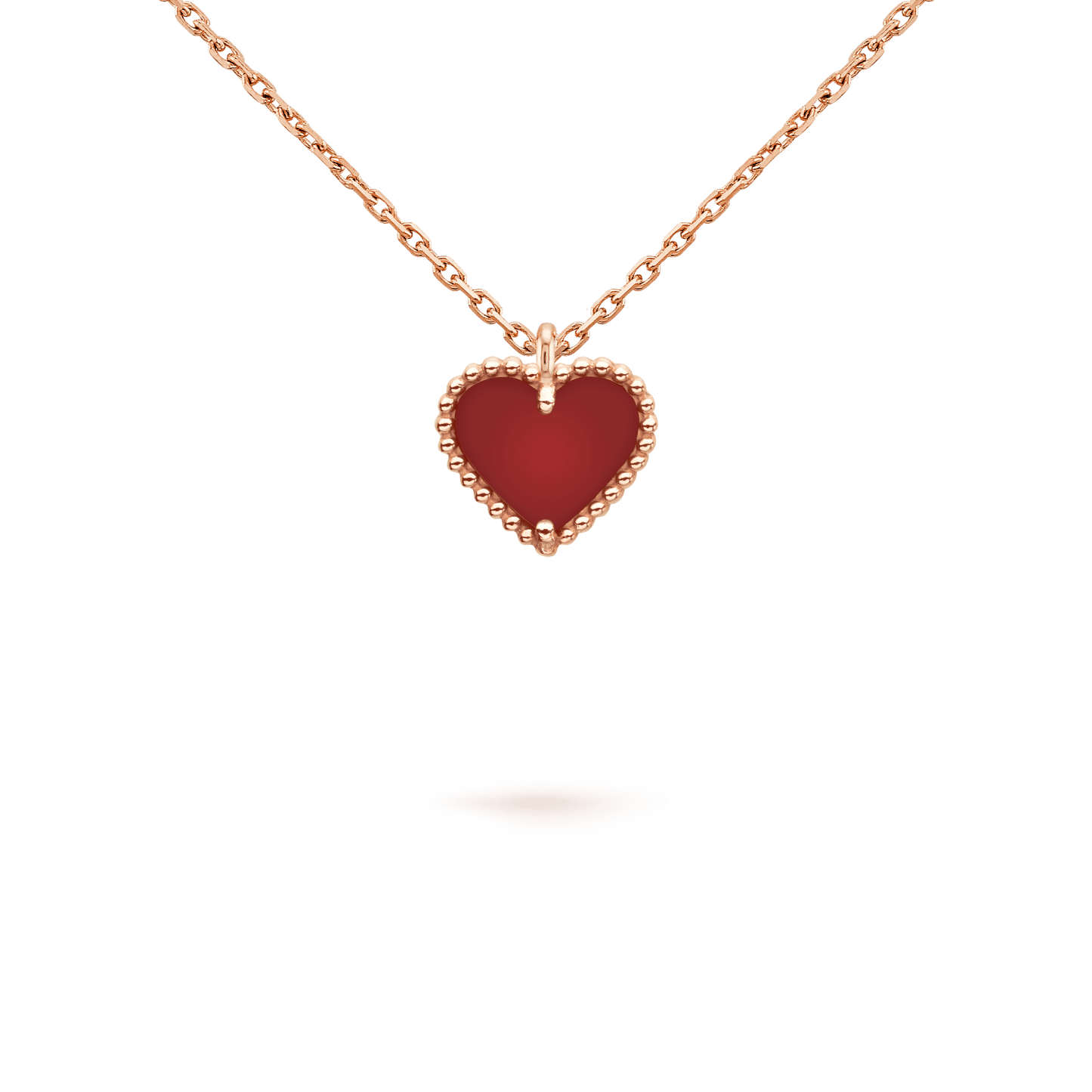 [Echo ]SWEET CLOVER CARNELIAN HEART NECKLACE