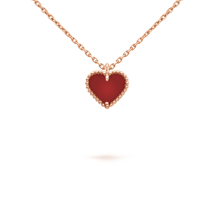[Echo ]SWEET CLOVER CARNELIAN HEART NECKLACE