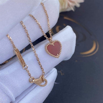 [Echo ]SWEET CLOVER CARNELIAN HEART NECKLACE