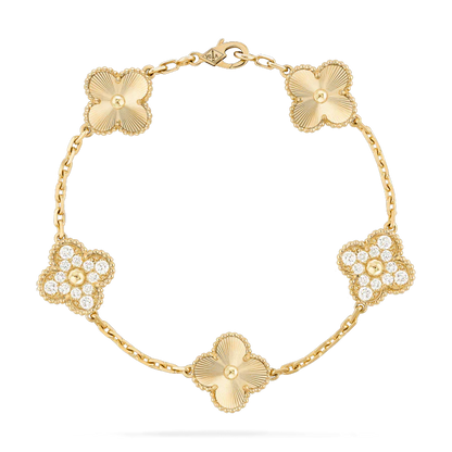 [Echo]CLOVER BRACELET 5 MOTIFS GOLD DIAMOND