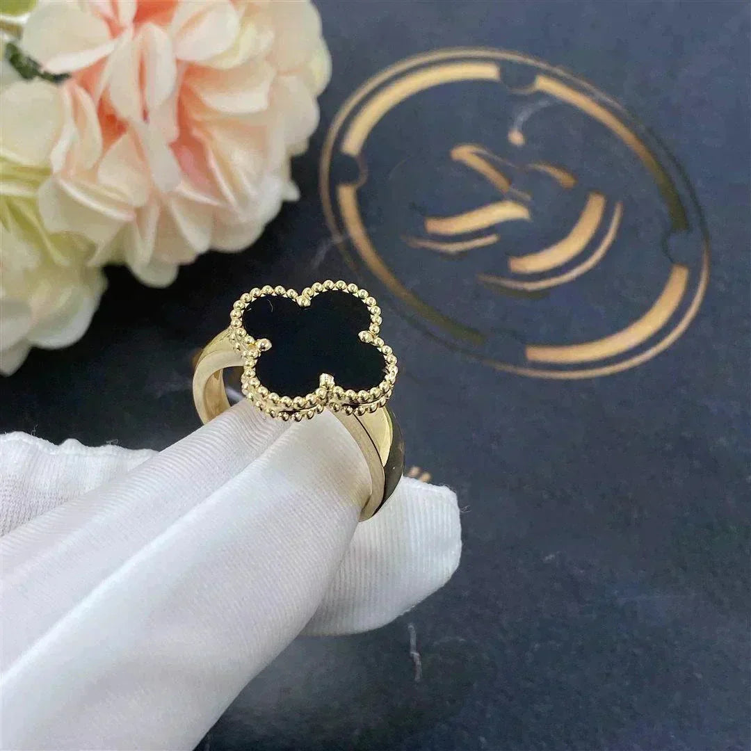 [Echo ]CLOVER ONYX RING