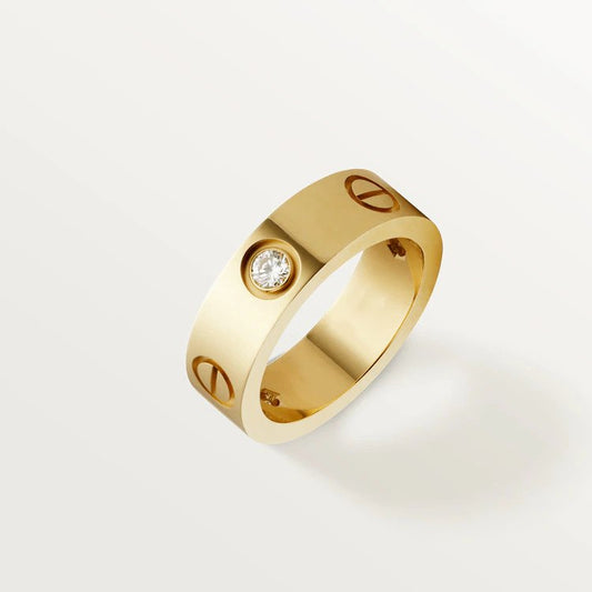 [Echo ]LOVE RING 5.5MM 3 DIAMONDS PINK GOLD